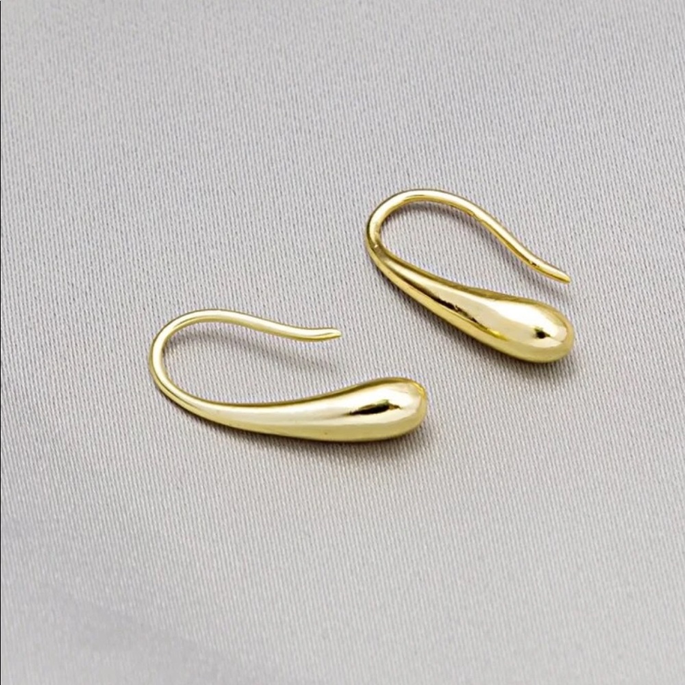 Gold Teardrop Hook Earrings - Women Jewelry Earrings